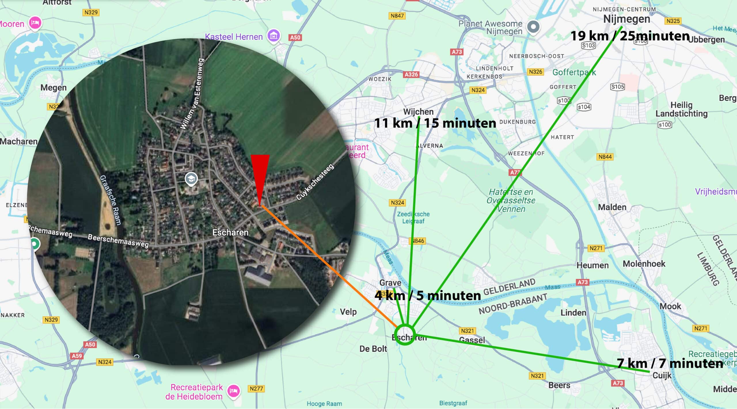 omgeving map escharen-01 Omgeving koopwoningen escharen